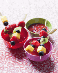 fondue aux coulis de fruits